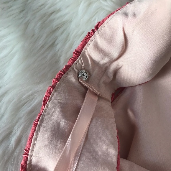 ELIZA J Lace Midi Dress Sleeveless A-Line V Neckline Dusty Coral Red Size 6 NWOT - Picture 6 of 16